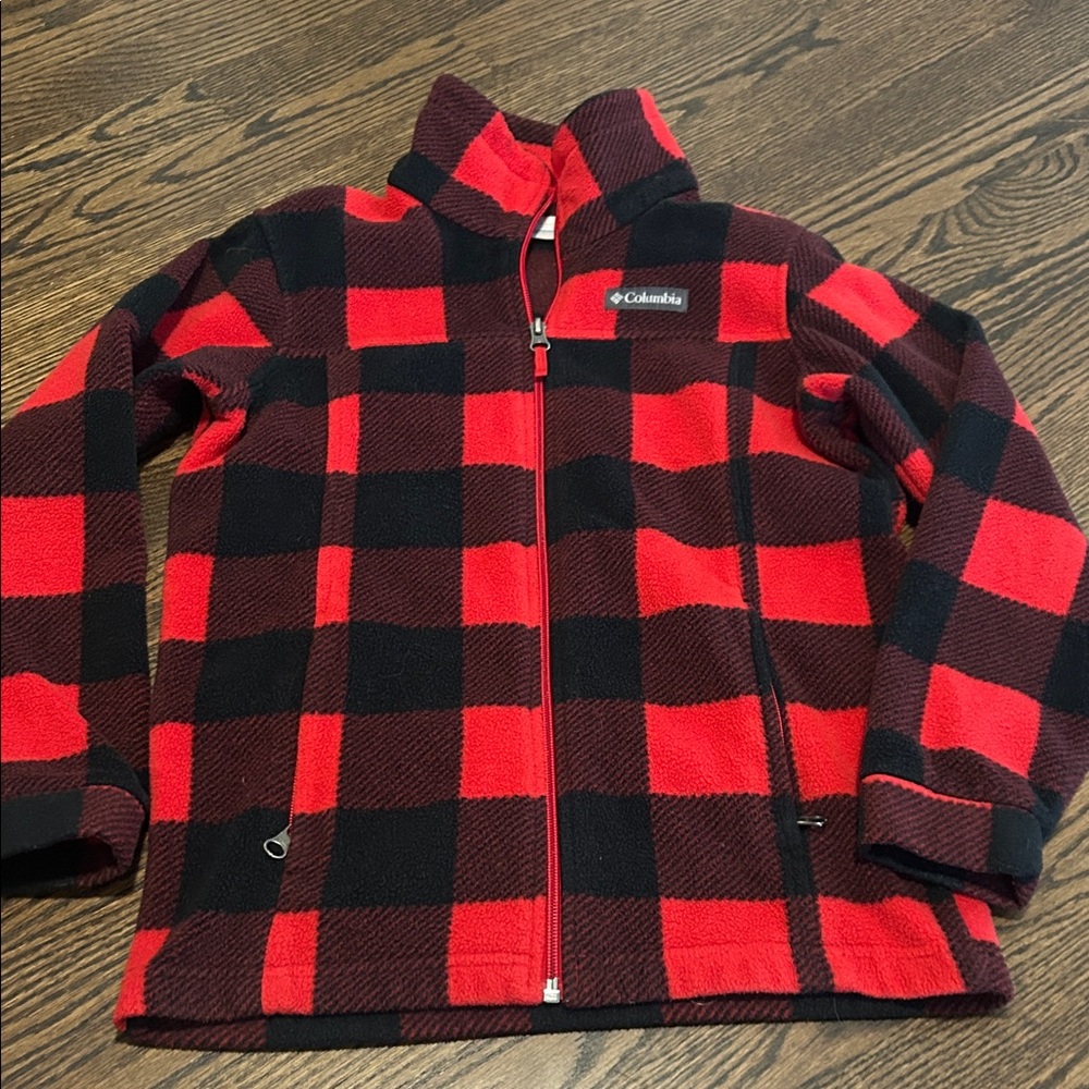Columbia‎ Kids Red and Black Checkered Fleece Hoodie